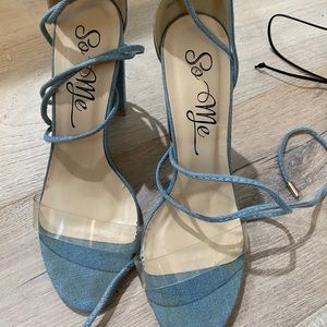 Denim shoes with Clear Strap